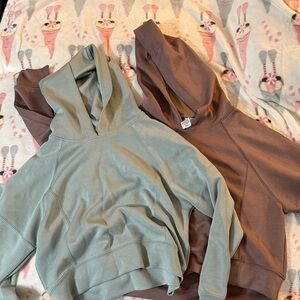 RBK Women’s  Hoodie in Soft Brown and Light Green